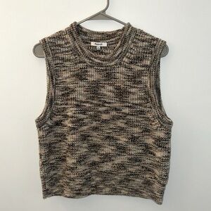 Madewell Brown and Cream Knit Sweater Vest